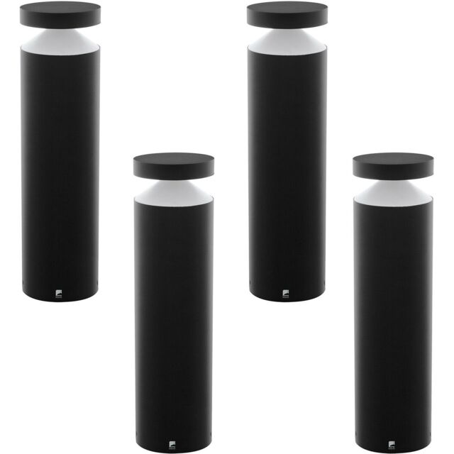 Loops 4 PACK IP44 Outdoor Pedestal Light Black Cast Aluminium 11W LED Post - image 1