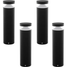 Loops 4 PACK IP44 Outdoor Pedestal Light Black Cast Aluminium 11W LED Post - thumbnail 1