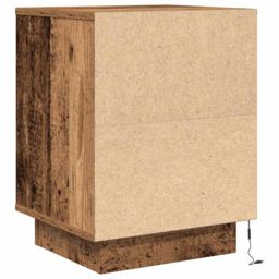 Berkfield Home Bedside Cabinet with LED Lights¬†Old Wood 38x34x50 cm - Size: 38 x 34 x 50 cm - thumbnail 8