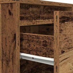 Berkfield Home Bedside Cabinet with LED Lights¬†Old Wood 38x34x50 cm - Size: 38 x 34 x 50 cm - thumbnail 9