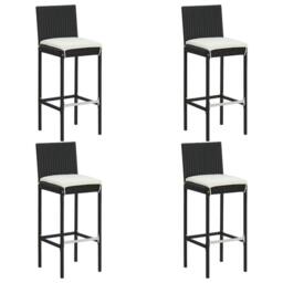 Berkfield Home Decorative 5 Piece Garden Bar Set with Cushions Poly Rattan Black - thumbnail 3