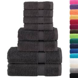 Berkfield Home 8 Piece Premium Towel Set SOLUND Anthracite 600 gsm in Charcoal - thumbnail 1