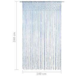 Berkfield Home Macrame Curtain Blue 140x240 cm Cotton - thumbnail 5