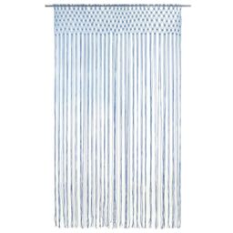 Berkfield Home Macrame Curtain Blue 140x240 cm Cotton - thumbnail 2