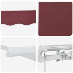 Berkfield Home Manual Retractable Awning Burgundy 400x300 cm - thumbnail 8