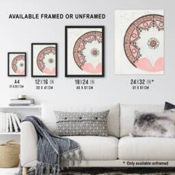 "Artery8 Vintage Pink Gold Plate Design Vintage Wall Art Print Noritake - Size: W12"" x H16""" - thumbnail 3