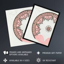 "Artery8 Vintage Pink Gold Plate Design Vintage Wall Art Print Noritake - Size: W12"" x H16""" - thumbnail 2