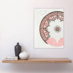 "Artery8 Vintage Pink Gold Plate Design Vintage Wall Art Print Noritake - Size: W12"" x H16""" - thumbnail 4