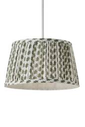 ValueLights Grange Small 25cm Floral Pleated Ceiling Pendant Lamp Shade & Bulb in Pale Green - thumbnail 6
