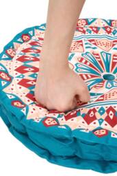 Living and Home Ethnic Geometric Round Tatami Seat Cushion in Blue - thumbnail 9
