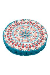 Living and Home Ethnic Geometric Round Tatami Seat Cushion in Blue - thumbnail 6