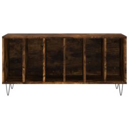 Berkfield Home Record Cabinet Smoked Oak 100x38x48 cm Engineered Wood in Brown - Size: 100 x 38 x 48 cm - thumbnail 4