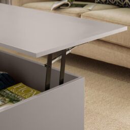 Home Source Wooden Coffee Table With Lift Up Top & 2 Large Storage Drawers in Grey - thumbnail 3