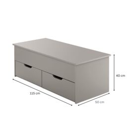 Home Source Wooden Coffee Table With Lift Up Top & 2 Large Storage Drawers in Grey - thumbnail 7