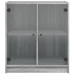 Berkfield Home Side Cabinet with Glass Doors Grey Sonoma 68x37x75.5 cm - thumbnail 6