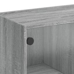 Berkfield Home Side Cabinet with Glass Doors Grey Sonoma 68x37x75.5 cm - thumbnail 9