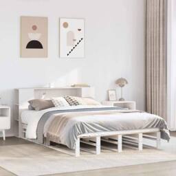 Berkfield Home Decorative Bookcase Bed without Mattress White 140x190 cm Solid Wood - thumbnail 2