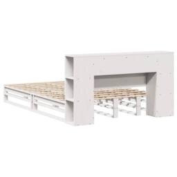 Berkfield Home Decorative Bookcase Bed without Mattress White 140x190 cm Solid Wood - thumbnail 8