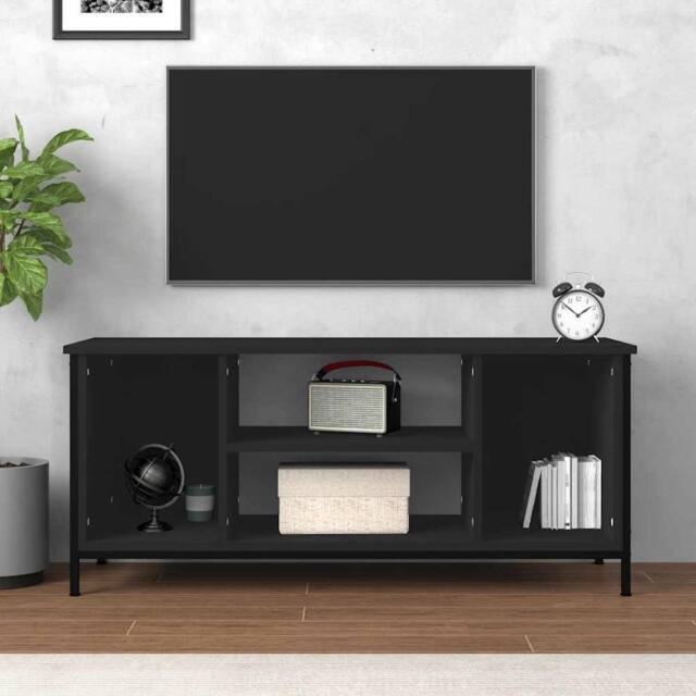 Berkfield Home TV Cabinet Black 102x35x45 cm Engineered Wood - Size: 102 x 35 x 45 cm - image 1