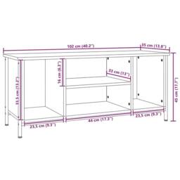 Berkfield Home TV Cabinet Black 102x35x45 cm Engineered Wood - Size: 102 x 35 x 45 cm - thumbnail 9