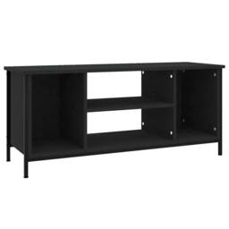 Berkfield Home TV Cabinet Black 102x35x45 cm Engineered Wood - Size: 102 x 35 x 45 cm - thumbnail 3