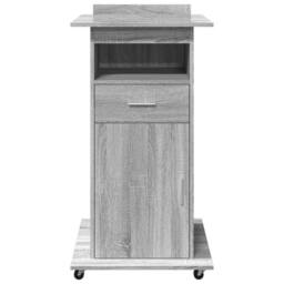 Berkfield Home Lectern with Wheels & Drawer Grey Sonoma 55x55x107 cm Engineered Wood - Size: 55 x 55 x 107 cm - thumbnail 4