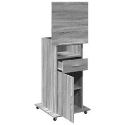 Berkfield Home Lectern with Wheels & Drawer Grey Sonoma 55x55x107 cm Engineered Wood - Size: 55 x 55 x 107 cm - thumbnail 8