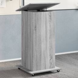 Berkfield Home Lectern with Wheels & Drawer Grey Sonoma 55x55x107 cm Engineered Wood - Size: 55 x 55 x 107 cm - thumbnail 2