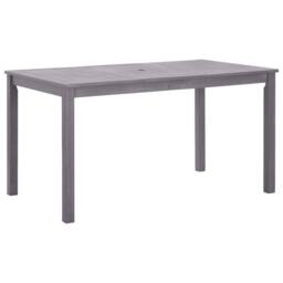 Berkfield Home Garden Table Grey Wash 140x80x74 cm Solid Acacia Wood - Size: 140 x 80 x 74 cm - thumbnail 2