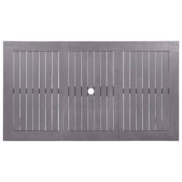 Berkfield Home Garden Table Grey Wash 140x80x74 cm Solid Acacia Wood - Size: 140 x 80 x 74 cm - thumbnail 4