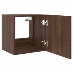 Berkfield Home TV Wall Cabinet with LED Lights Brown Oak 40.5x35x40 cm - thumbnail 8