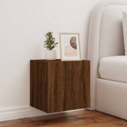 Berkfield Home TV Wall Cabinet with LED Lights Brown Oak 40.5x35x40 cm - thumbnail 5