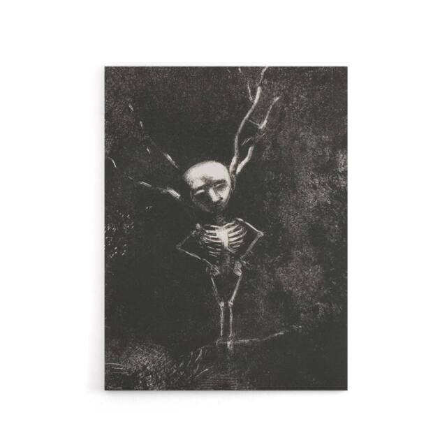 "Artery8 Pale Figure in Maze of Branches Redon Vintage Canvas Wall Art in Grey - Size: W18"" x H24""" - image 1