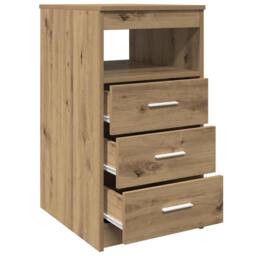 Berkfield Home Drawer Cabinet Artisan Oak 40x50x76 cm Engineered Wood in Brown - Size: 40 x 50 x 76 cm - thumbnail 4