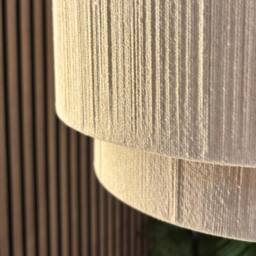 CGC Lighting Savina Cream Fine Cotton String Large Two Tier Layered Drum Lampshade - thumbnail 2