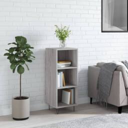 Berkfield Home Sideboard Grey Sonoma 34.5x32.5x90 cm Engineered Wood - thumbnail 1