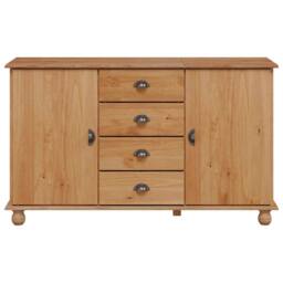"Berkfield Home Sideboard ""ASKIM"" 133, 5x40x79 cm Solid Wood Pine in Brown - Size: 5 x 40 x 79 cm" - thumbnail 6