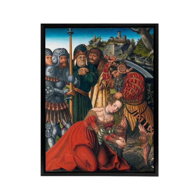 "Artery8 Lucas Cranach The Martyrdom of Saint Barbara Framed Canvas Art Print - Size: W12"" x H16""" - image 1