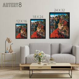 "Artery8 Lucas Cranach The Martyrdom of Saint Barbara Framed Canvas Art Print - Size: W12"" x H16""" - thumbnail 4