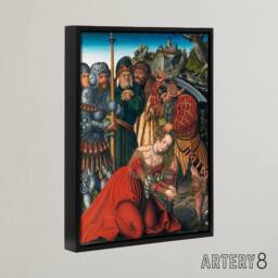 "Artery8 Lucas Cranach The Martyrdom of Saint Barbara Framed Canvas Art Print - Size: W12"" x H16""" - thumbnail 2