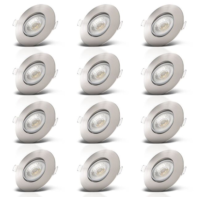 B.K.Licht 12 Pack Matt Nickel 12x4.9W LED Recessed Light in Metallics - image 1