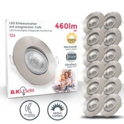 B.K.Licht 12 Pack Matt Nickel 12x4.9W LED Recessed Light in Metallics - thumbnail 2