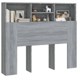 Berkfield Home Headboard Cabinet Grey Sonoma 120x19x103.5 cm - thumbnail 4