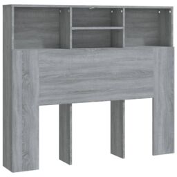 Berkfield Home Headboard Cabinet Grey Sonoma 120x19x103.5 cm - thumbnail 2