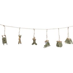 Melody Maison Green & White Winter Garland / Table Scatters - 120cm (1.2m / 47.2')