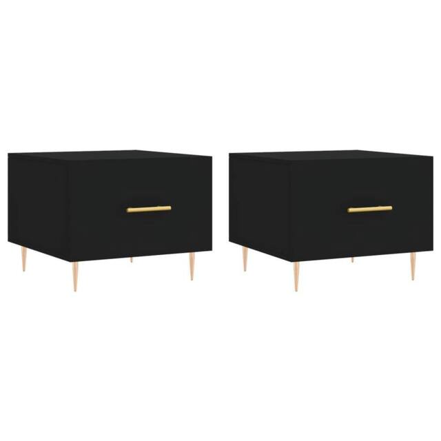 Berkfield Home Coffee Tables 2 pcs Black 50x50x40 cm Engineered Wood - Size: 50 x 50 x 40 cm - image 1