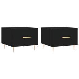 Berkfield Home Coffee Tables 2 pcs Black 50x50x40 cm Engineered Wood - Size: 50 x 50 x 40 cm - thumbnail 1