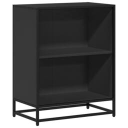 Berkfield Home Book Cabinet Black 60x35x76 cm Engineered Wood - Size: 60 x 35 x 76 cm - thumbnail 1