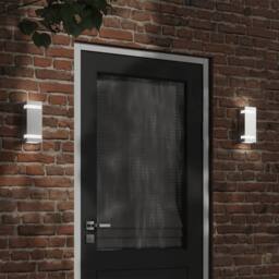 Berkfield Home Outdoor Wall Lights 2pcs Silver Stainless Steel - thumbnail 1