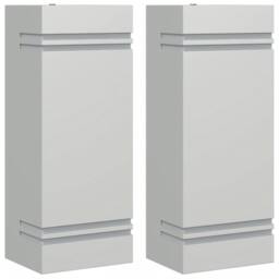 Berkfield Home Outdoor Wall Lights 2pcs Silver Stainless Steel - thumbnail 2